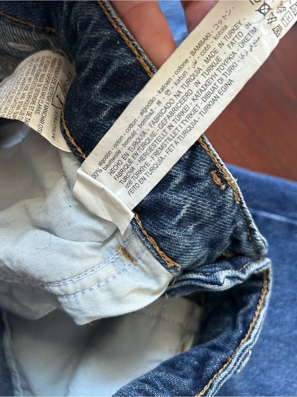 Zara Blue High-Rise Straight Jeans with Raw Hem size 2 - Picture 7 of 9
